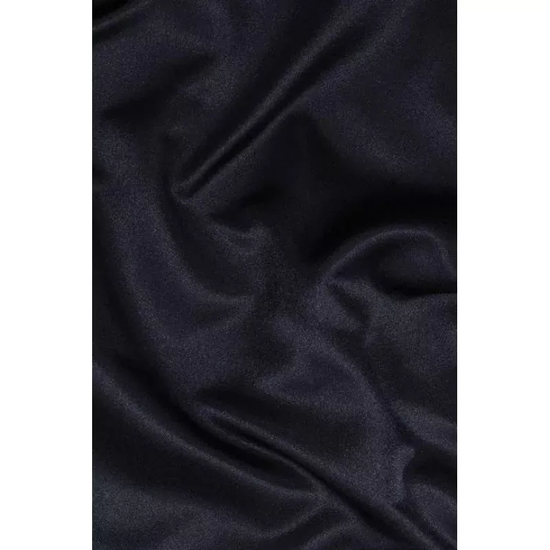 Dark Navy Silk Duchess Satin Fabric