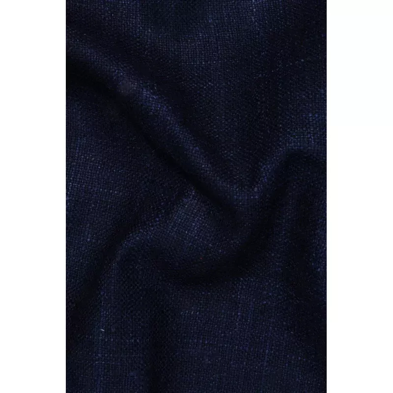 Dark Navy Silk Linen (Matka) Fabric