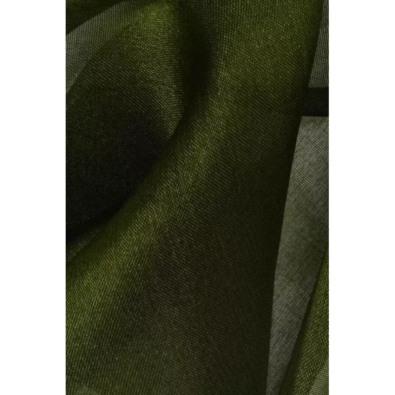Dark Olive Green Silk Organza Fabric