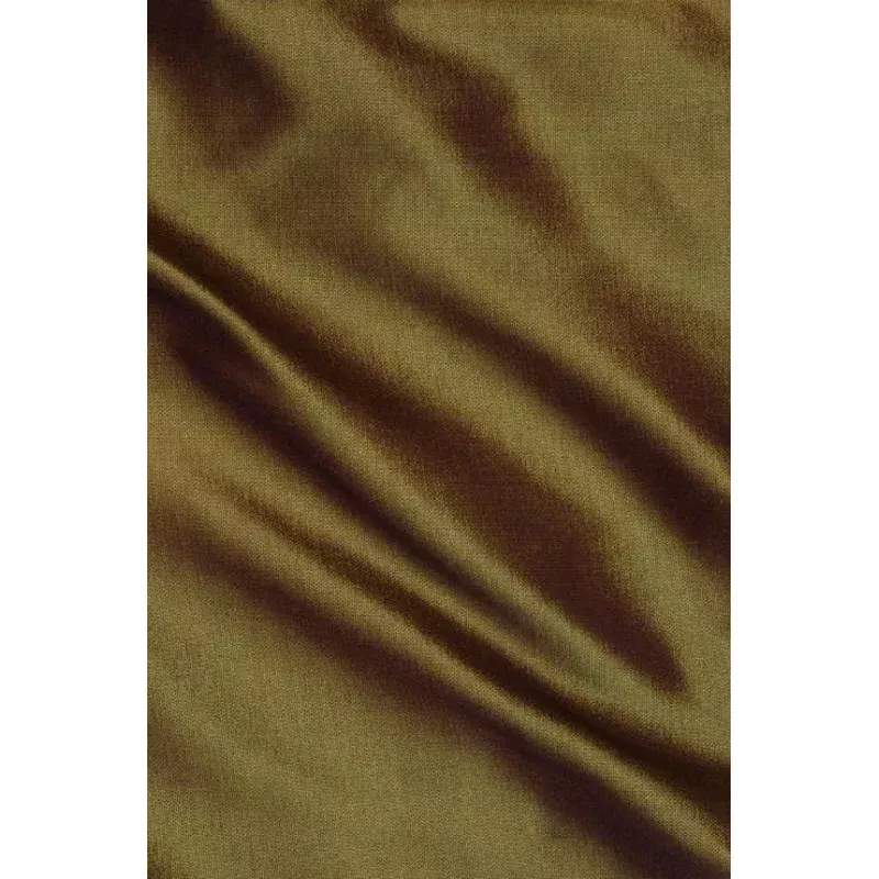 Dark Olive Green Taffeta Silk Fabric