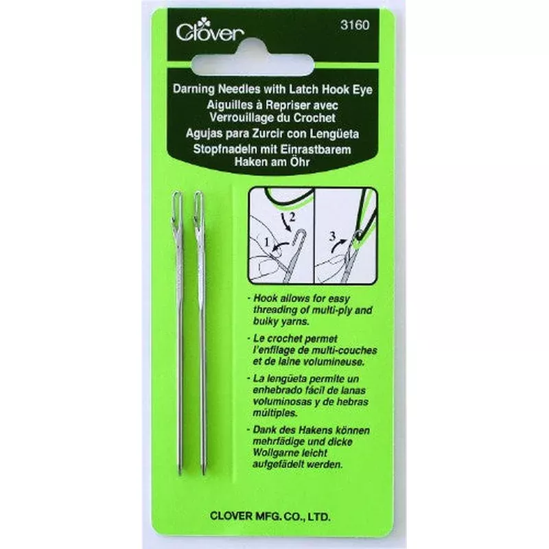 Darning Needles with Latch Hook Eye