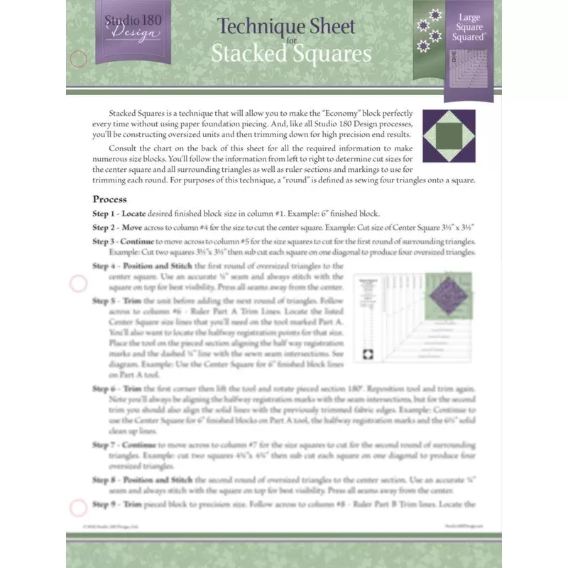 Deb Tucker Technique Sheet – Stacked Squares