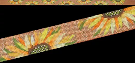 Dede’s Needleworks – Sunflowers w/Copper Background