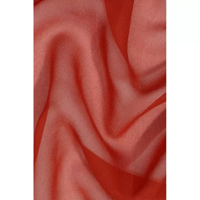Deep Brick Red Silk Georgette Fabric