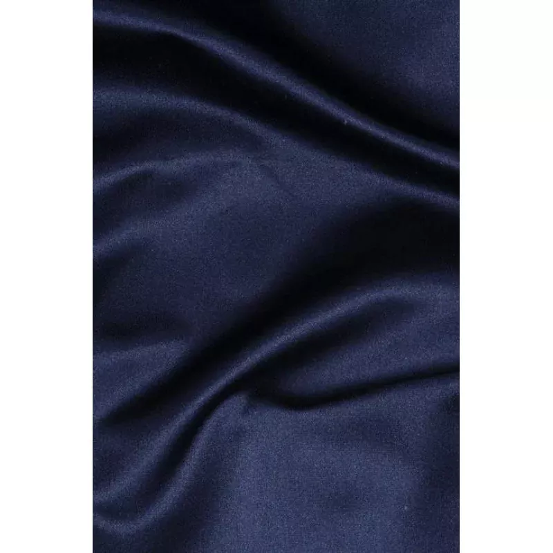 Denim Blue Silk Duchess Satin Fabric