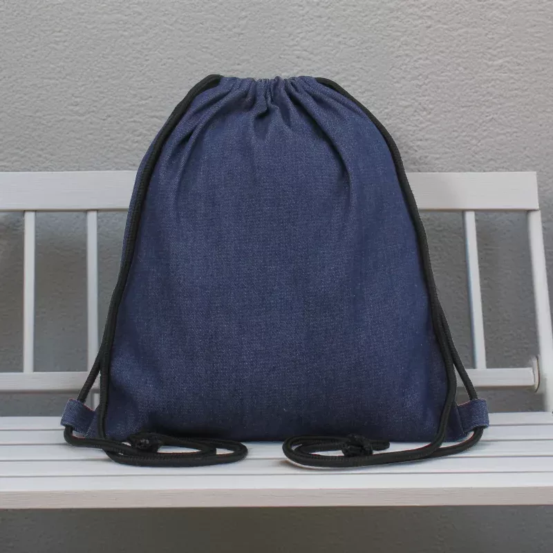 Denim Cinch Drawstring Tote Bag BackPack –