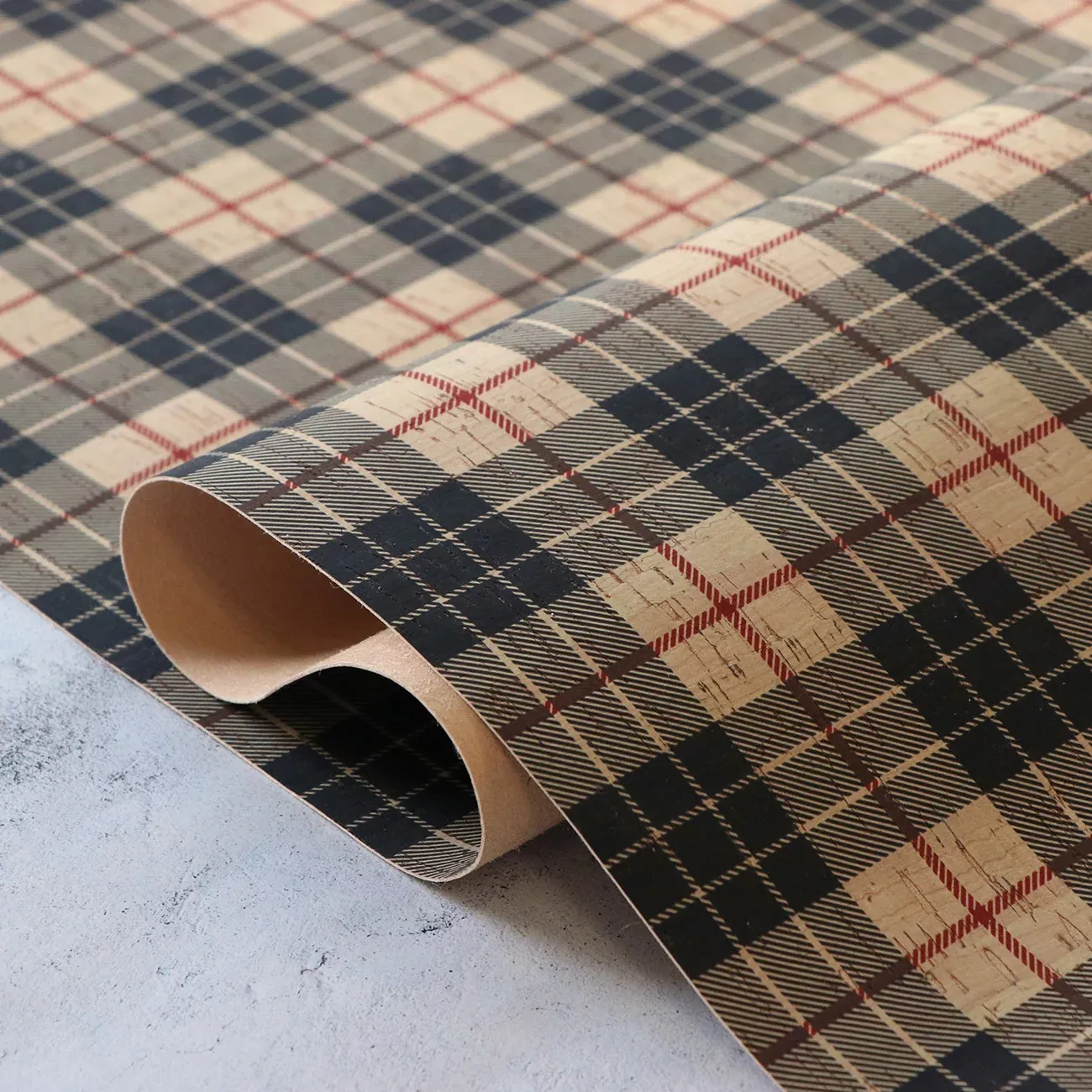 Designer Plaid Cork 1 /2yd