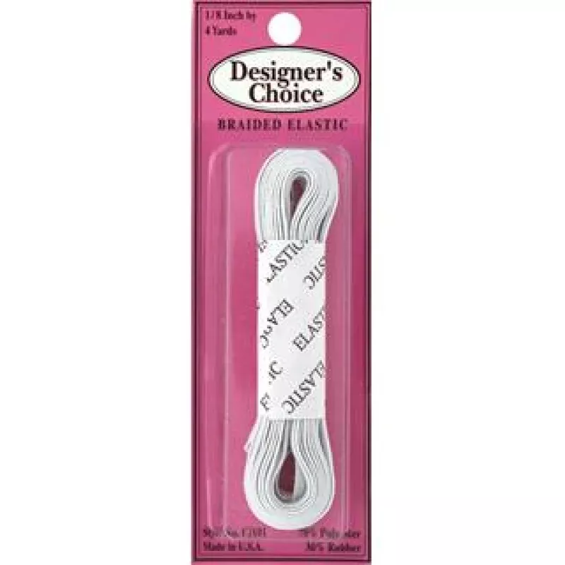 Designer’s Choice Elastic Flat Braid 1/8″x4yd W