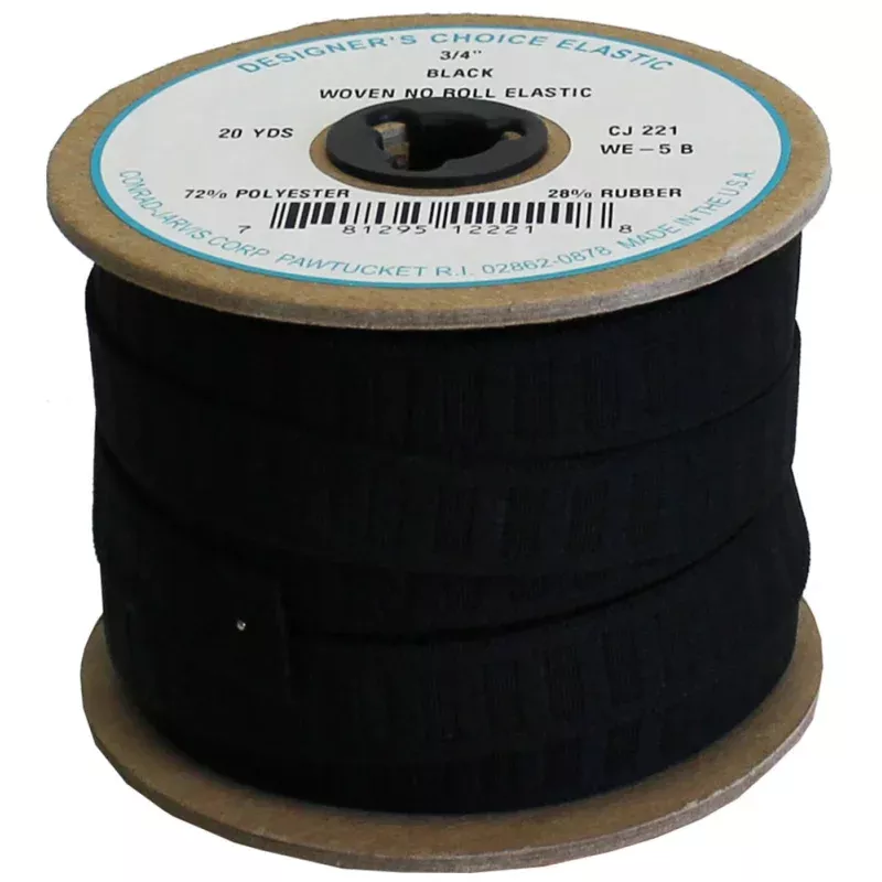 Designer’s Choice Elastic No Roll 3/4″ Black