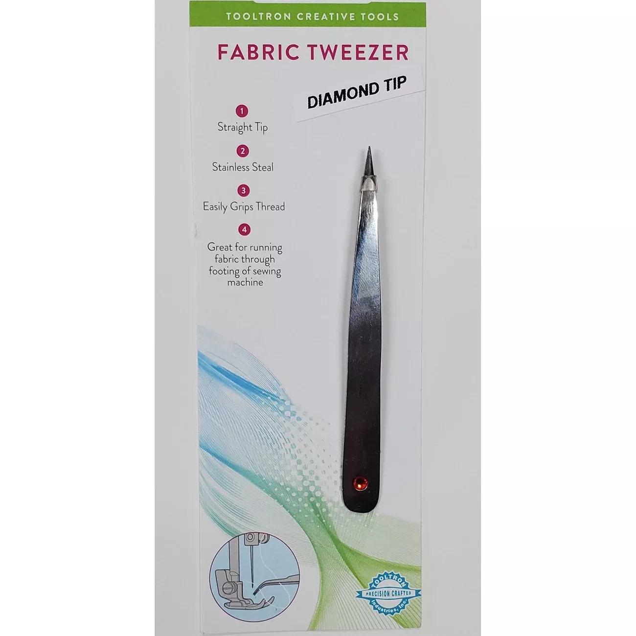 Diamond Thread Tweezers Red Stone