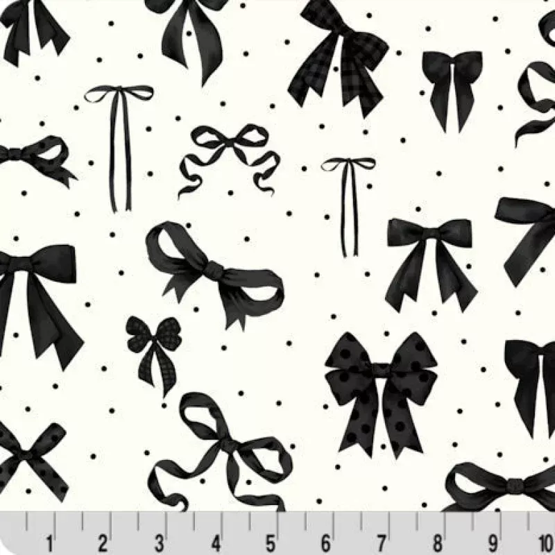 Digital Cuddle Black Bowtique 58" - 60" Fabric per yard