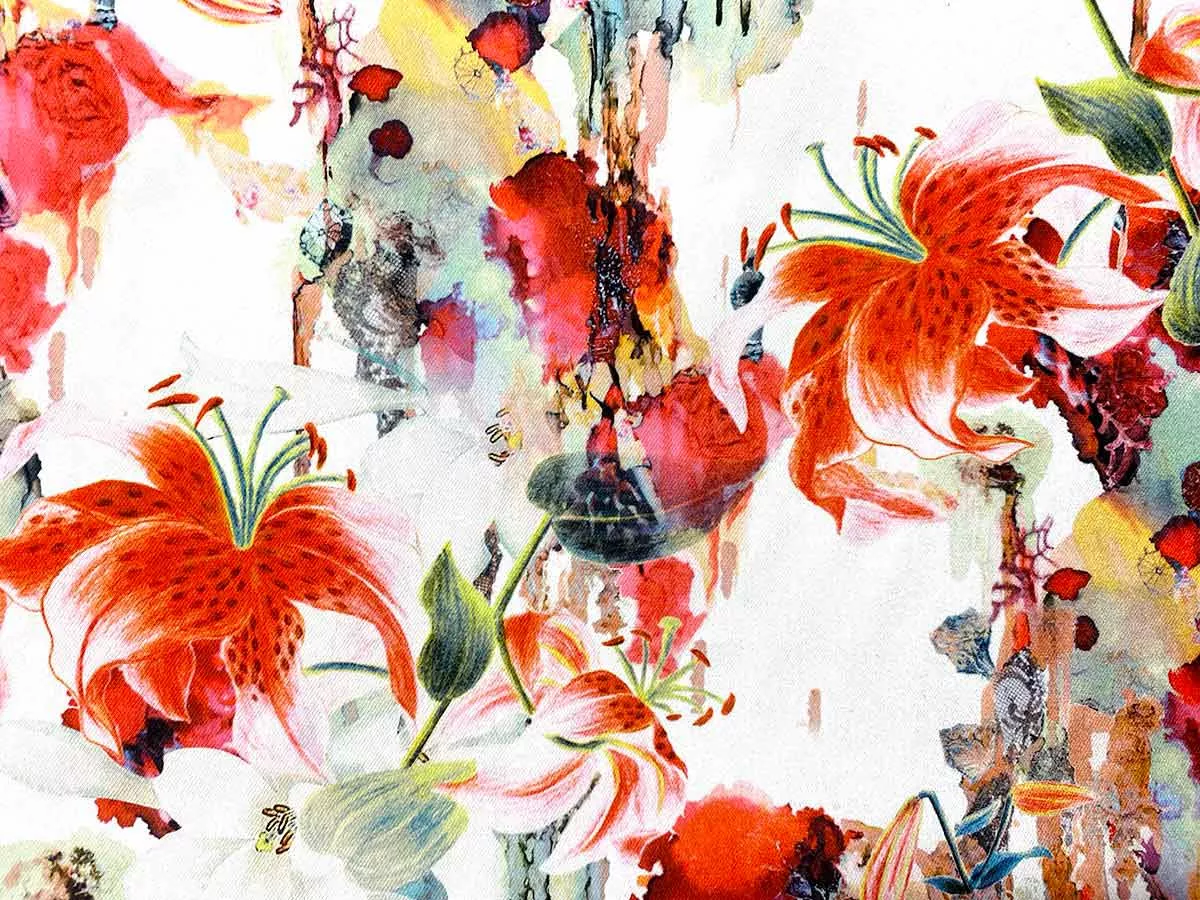 Double-layer Satin - Delightful Lilies