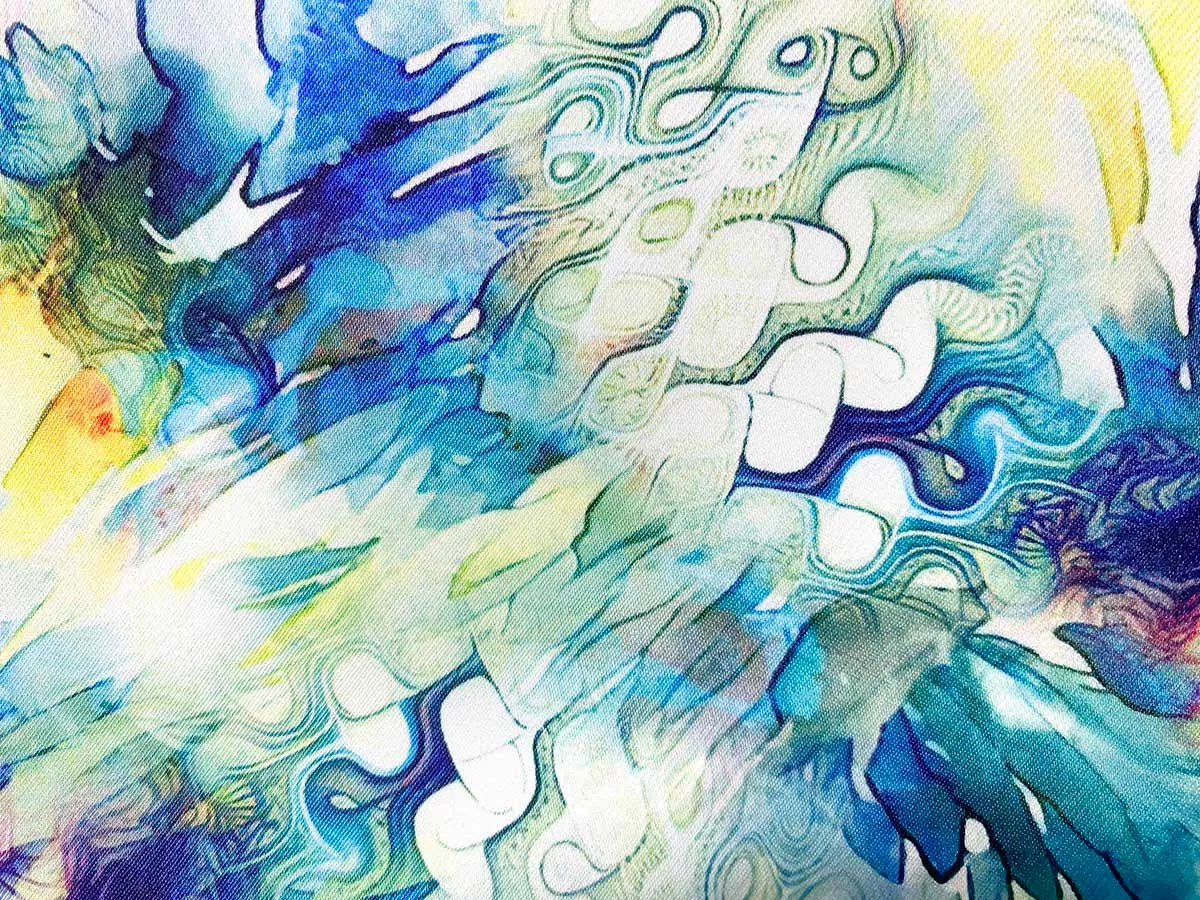 Double-layer Satin - Vibrant Watercolor