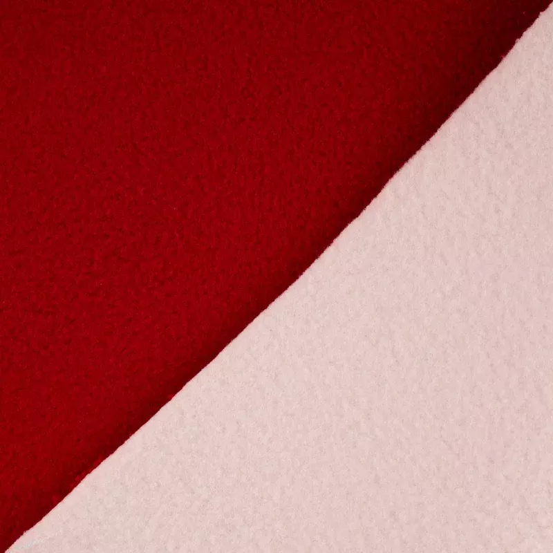 Double-sided fleece – Red / Off white