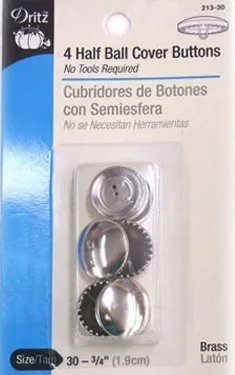 Dritz 4 Half Ball Cover Button Refill, Size 30