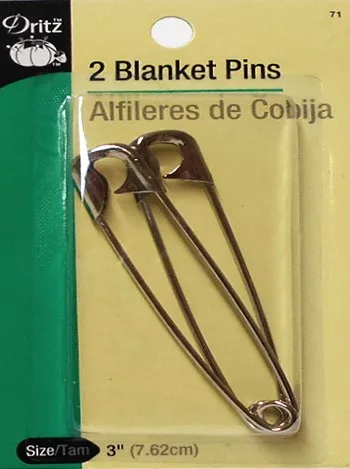 Dritz #71 Blanket Pins - Silver- 2 Count