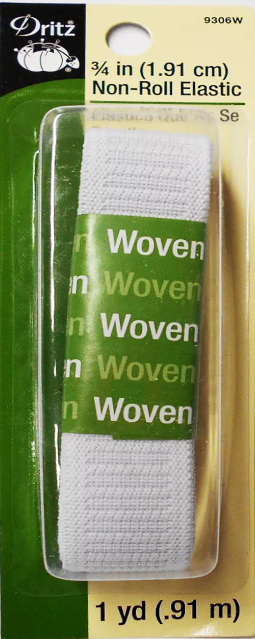 Dritz #9306W - Woven Non-Roll Elastic - 3/4" White