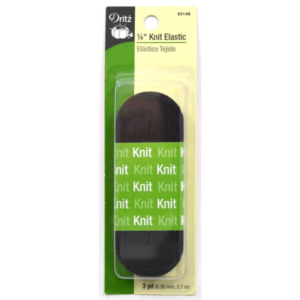 Dritz #9314B - Knit Elastic - 1/4" Black