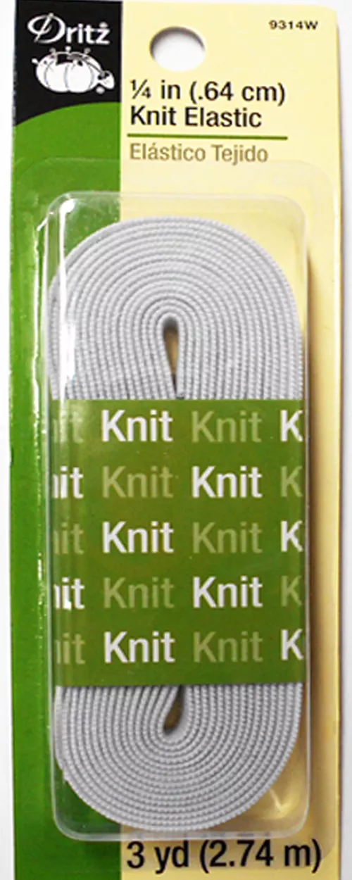 Dritz #9314W - Knit Elastic - 1/4" White