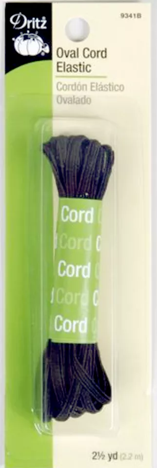 Dritz #9341B - Oval Cord Elastic - Black