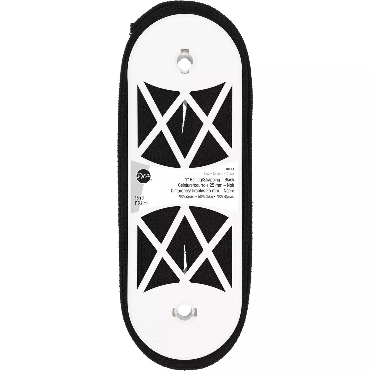 Dritz Cotton Belting/Strapping 1" - Black