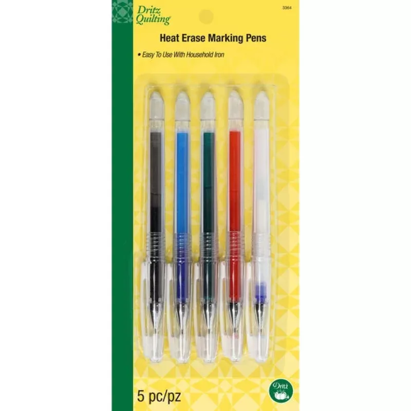 Dritz Heat Erase Marking Pens, 5 pc, Assorted Colors