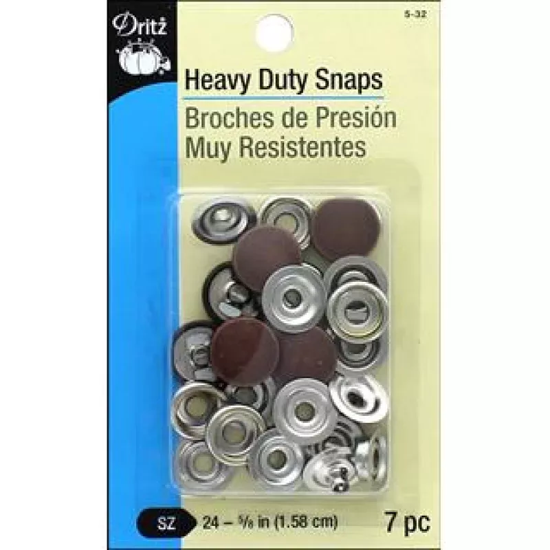 Dritz Heavy Duty Snaps Size 24 Copper 7pc