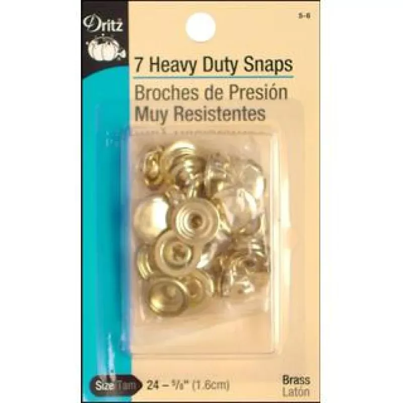 Dritz Heavy Duty Snaps Size 24 Gilt 7pc