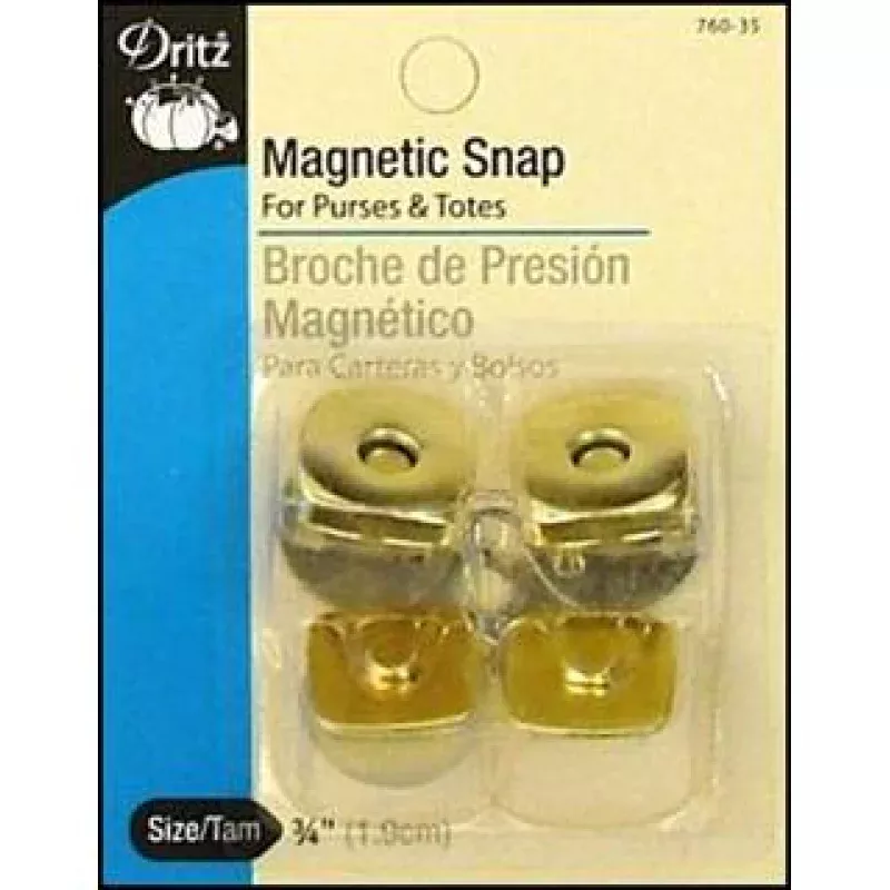 Dritz Magnetic Snap Square 3/4″ Gilt 2pc