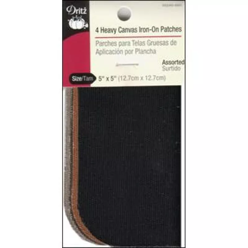 Dritz Patch Iron On 5×5 Heavyweight Canvas Multi 4pc