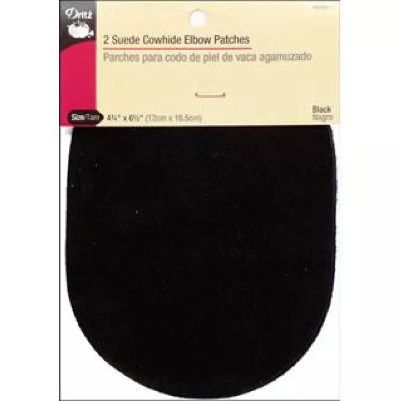 Dritz Patch Sew On 4.75x 6.5 Suede Elbow Black 2pc