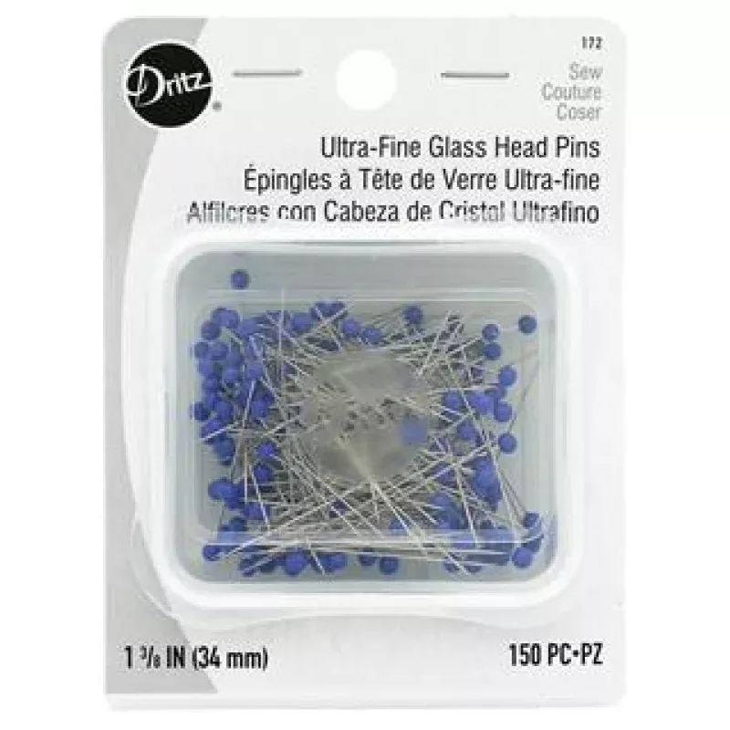 Dritz Pins Glass Head Ultra Fine 1.38″ 150pc