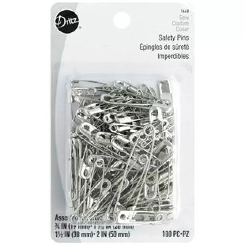 Dritz Safety Pins Bonus Pack Astd Nickel 100pc
