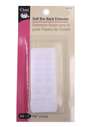 Dritz- Soft Bra-Back Extender, 1 1/4" White