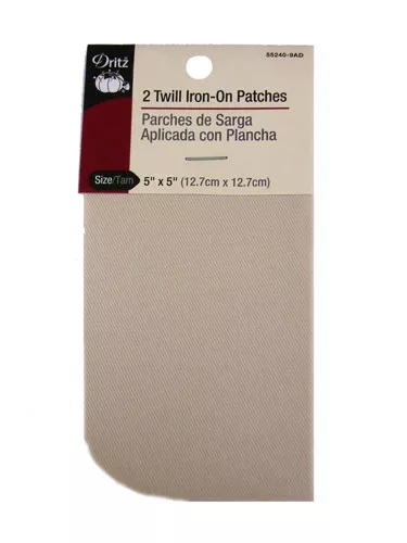 Dritz- Twill Iron-On Patches, 2 Count Ivory