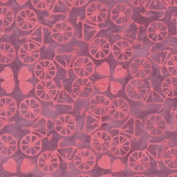 Dutch Days – Bicycle Love in Raspberry Rose – Shayla Wolf – 749Q-1 – Half Yard (Preorder)