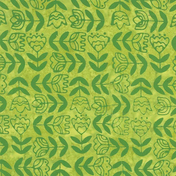 Dutch Days – Tulip Study in Sprout – Shayla Wolf – 750Q-2 – Half Yard (Preorder)