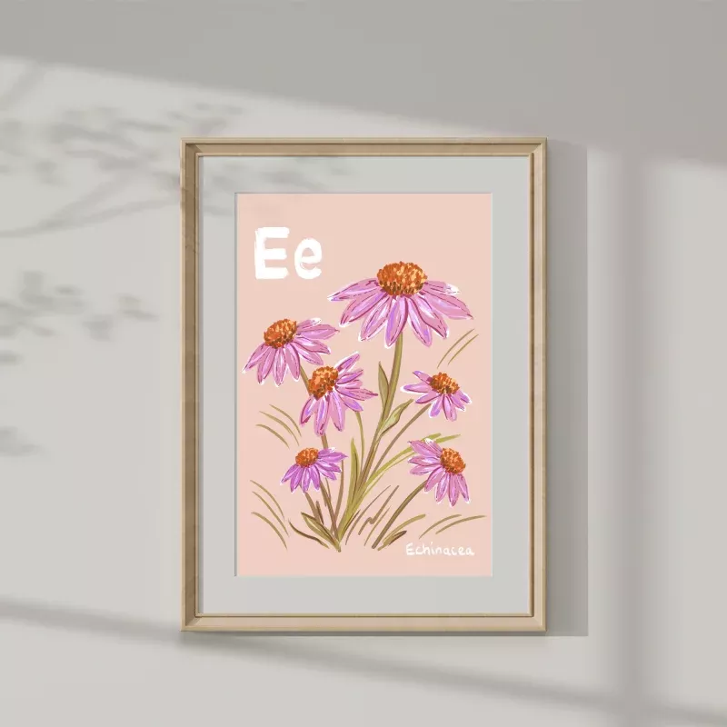 Echinacea Alphabet Print