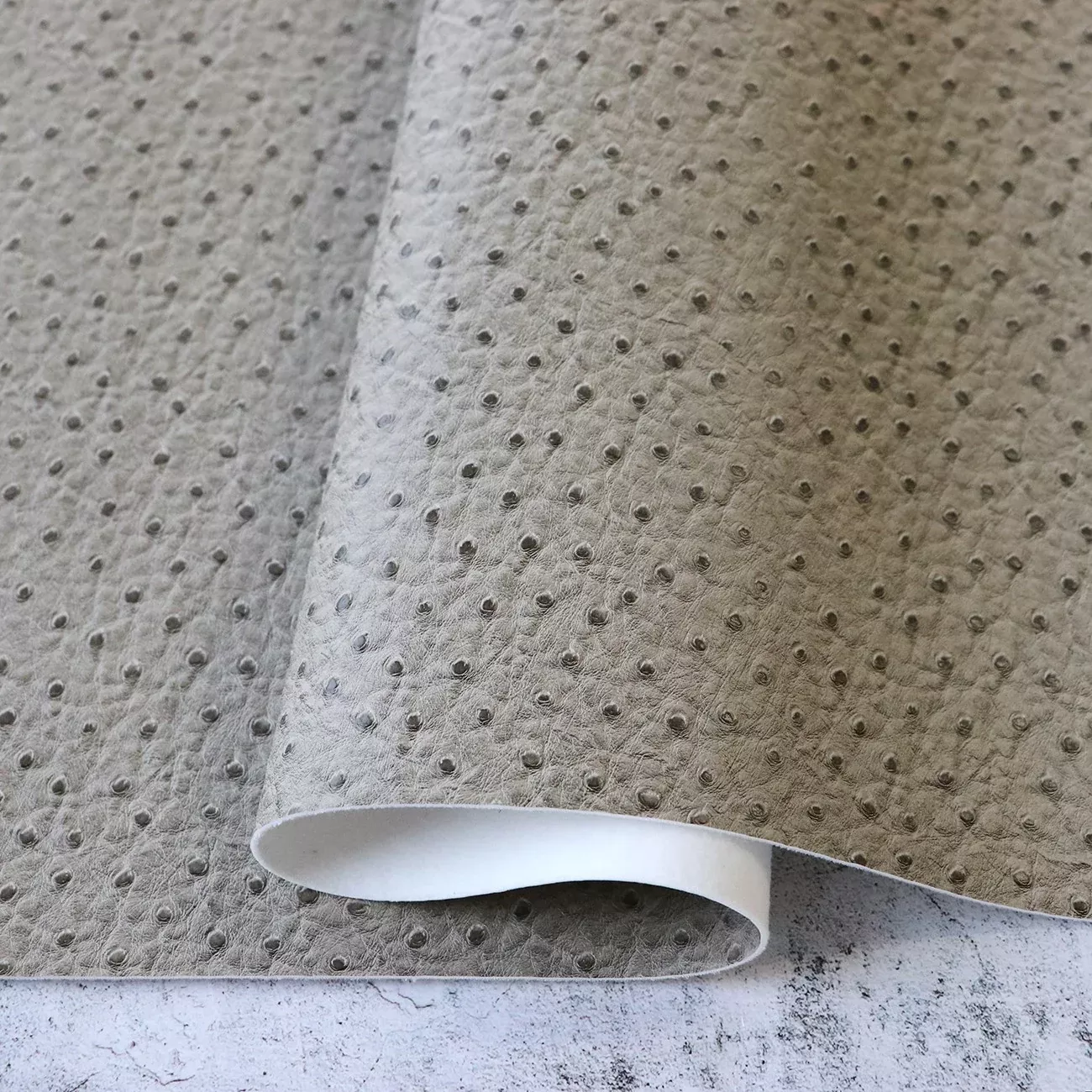 Ecru Faux Ostrich Leather 1 /2yds