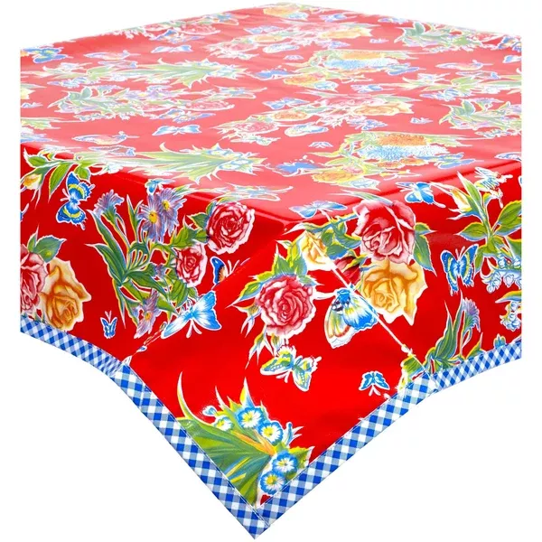 Edgar's Butterfly Red Oilcloth Tablecloths
