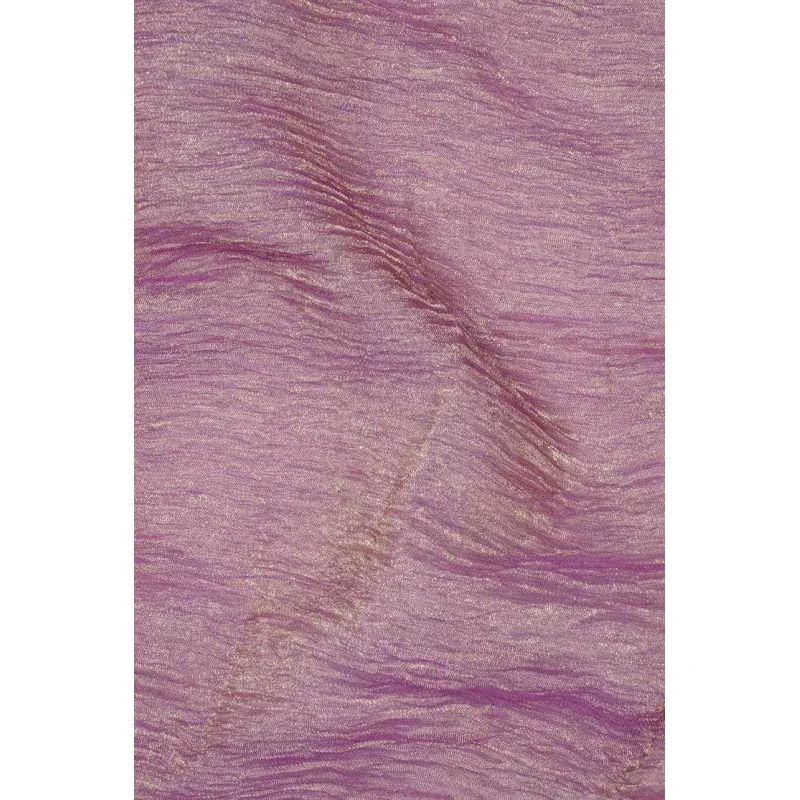 Eggplant Gold Metallic Crushed Organza Fabric