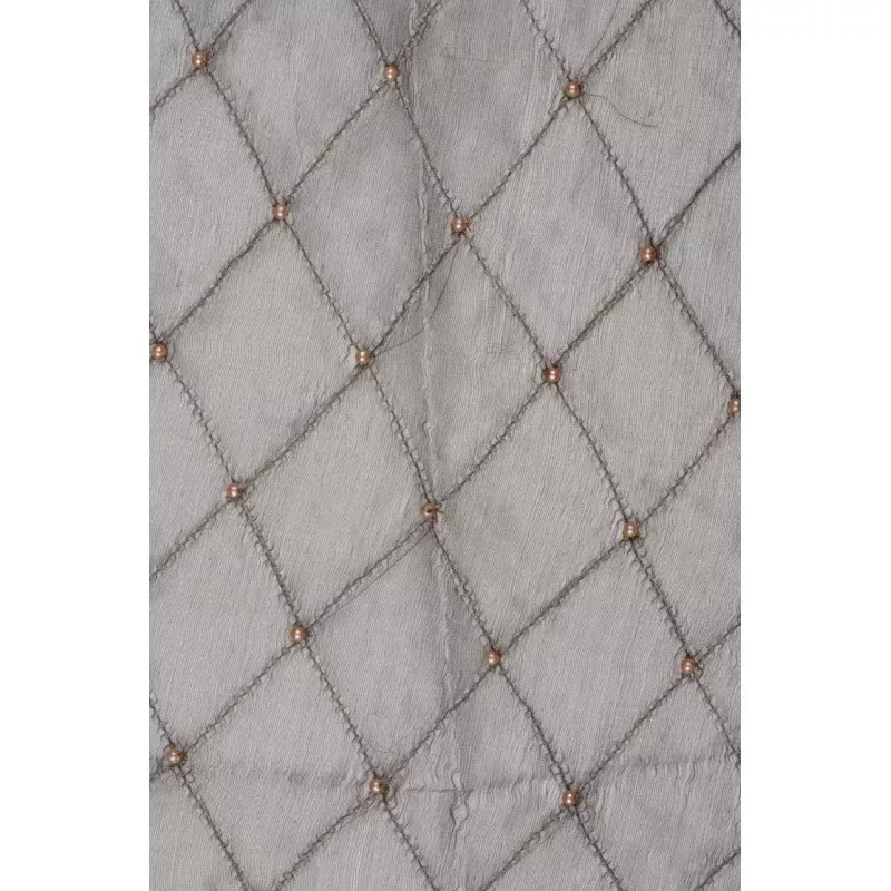 Elephant Gray Embroidered Organza Silk 144 Fabric