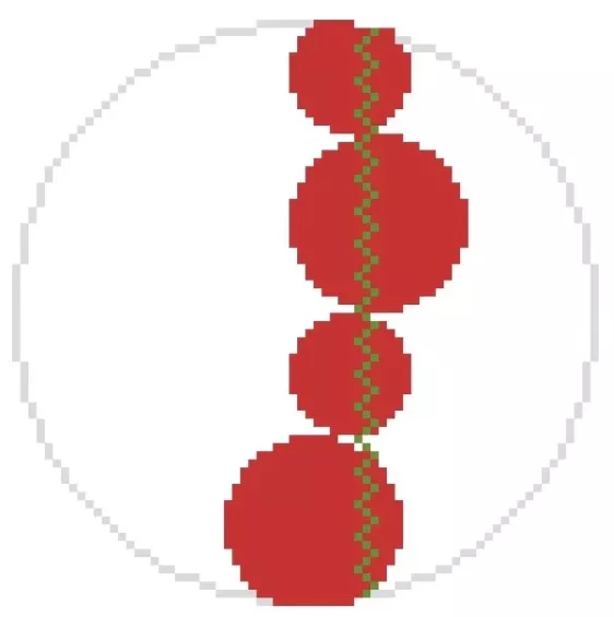 Elizabeth Crane Swartz – 4 Red Circles Ornament
