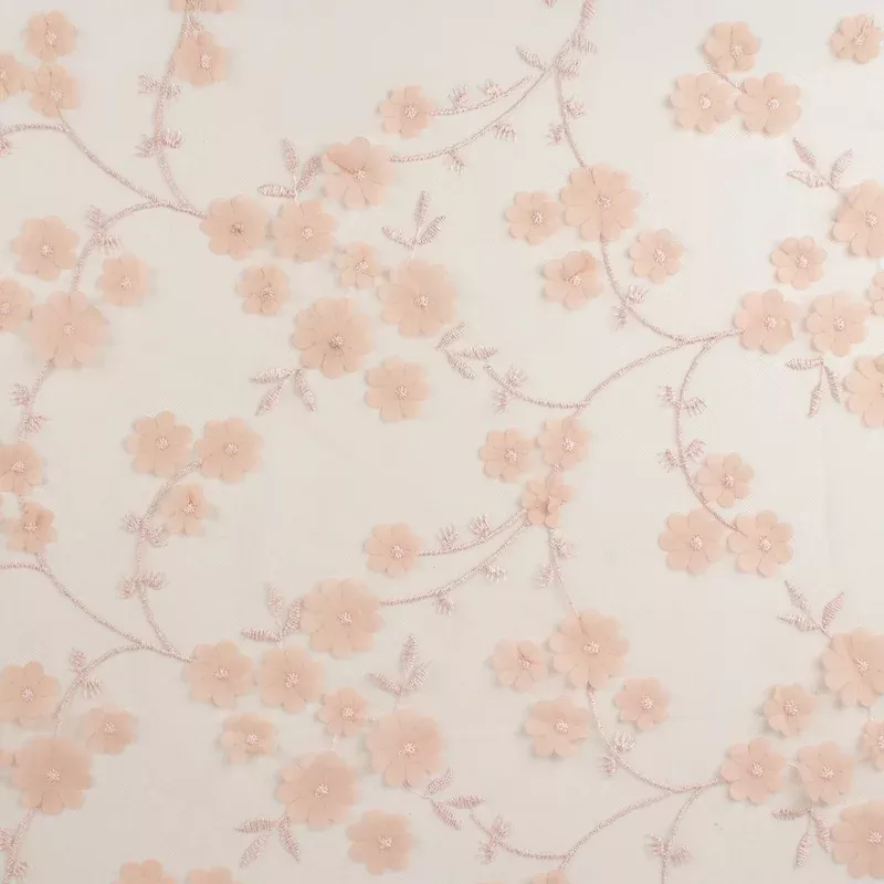 Embroidered mesh – WHIMSICAL – 009 – Light Pink