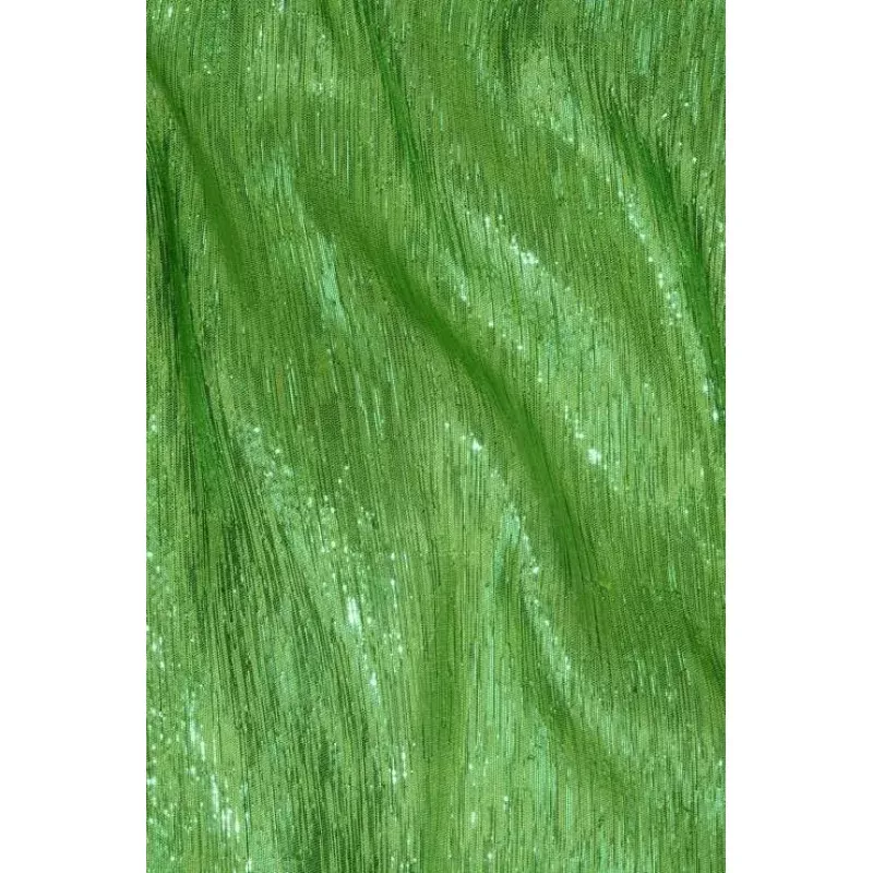Emerald Green Metallic Shantung Silk Fabric