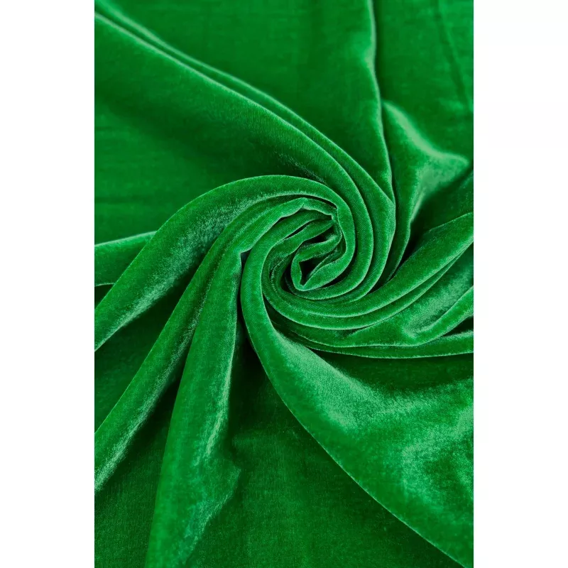 Emerald Green Silk Rayon Velvet Fabric