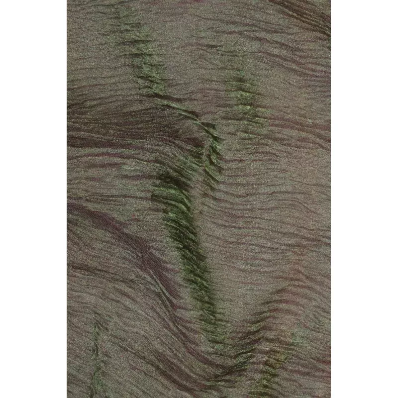 Emerald Rose Metallic Crushed Organza Fabric