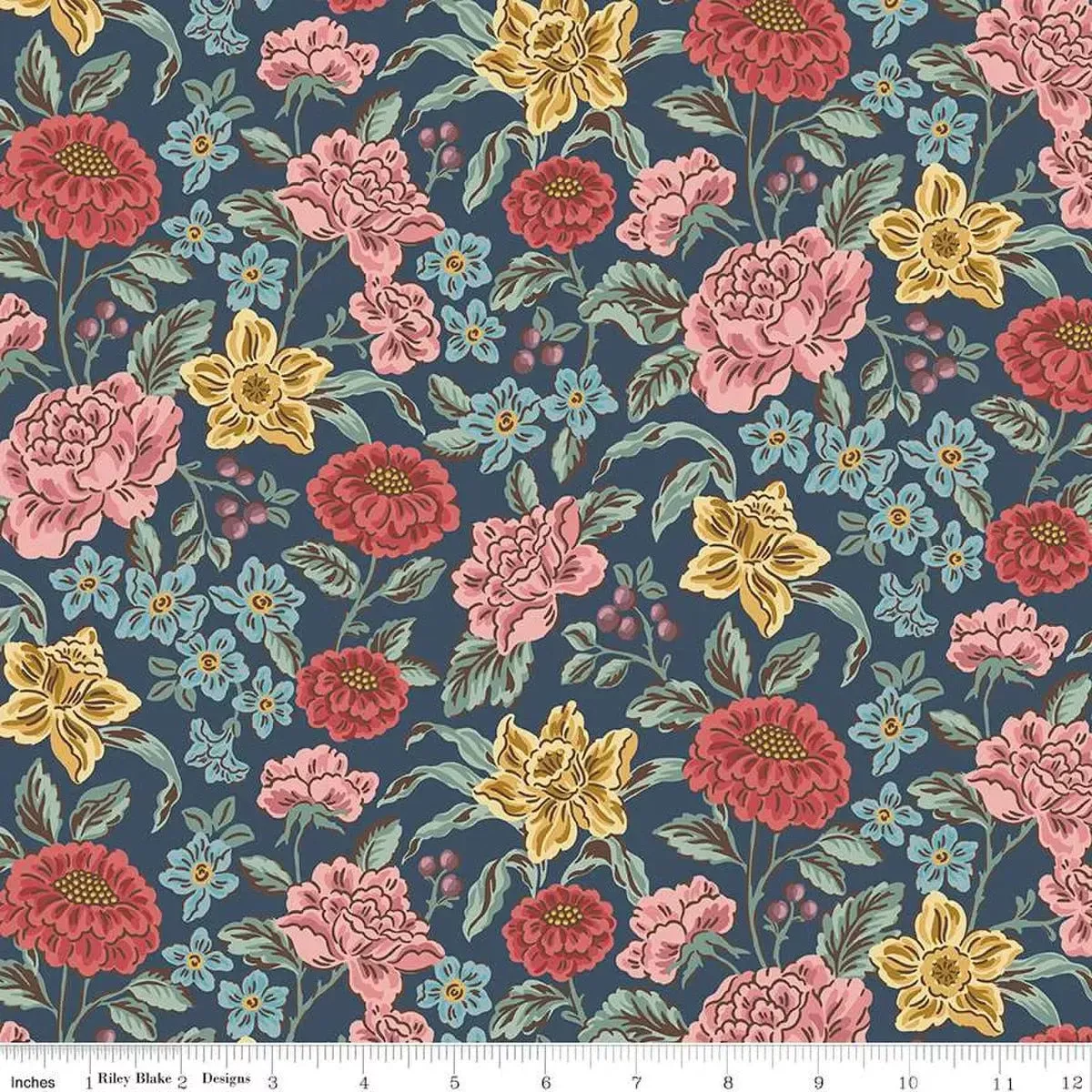 Emma Hartfield Navy 43″/44″ Fabric Per Yard