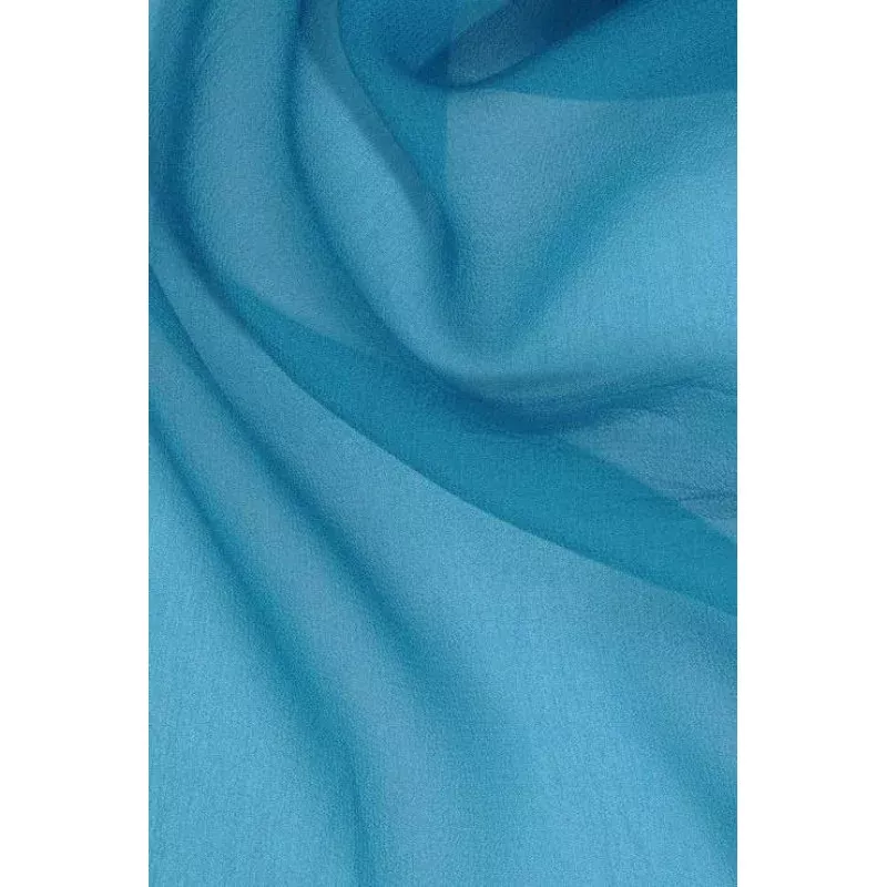 Enamel Blue Silk Georgette Fabric