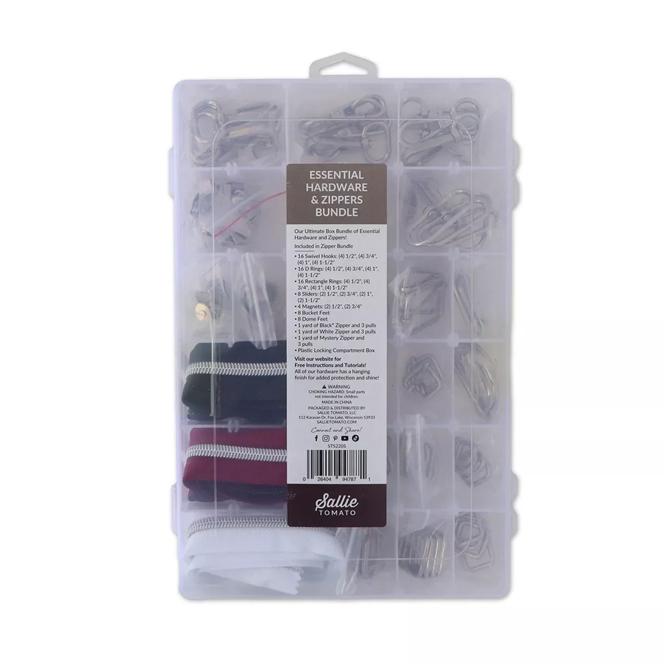 Essential Box Bundle Of Hardware & Zippers Nickel